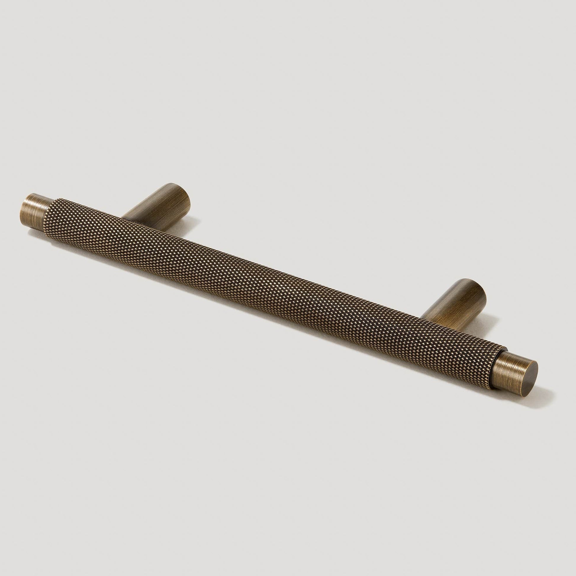 Plank Hardware Handles & Knobs 160mm (96mm screw w) KEPLER Knurled T-Bar Handle - Antique Brass