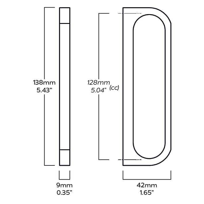 Plank Hardware Handles & Knobs 138mm (128mm CC) KING Ring Pull Handle - Satin Nickel