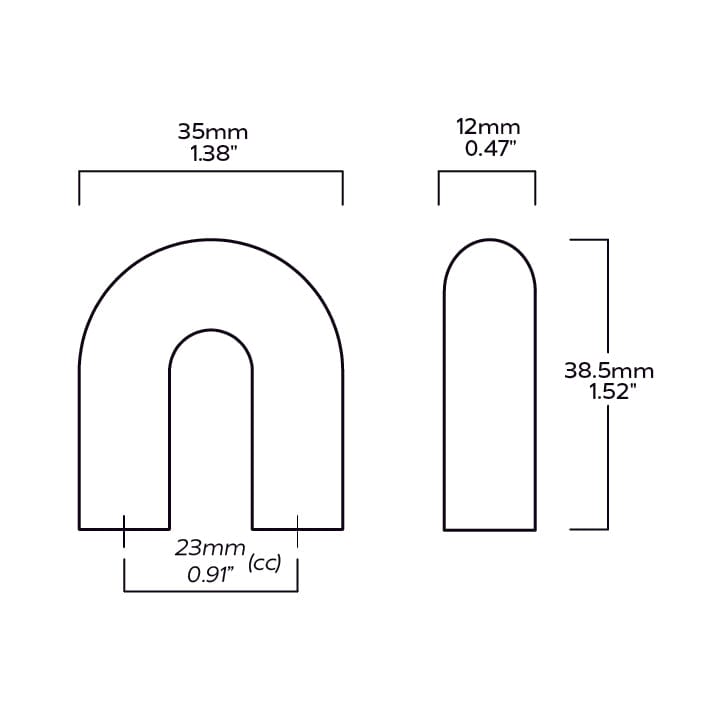Plank Hardware Handles & Knobs 35mm (23mm CC) LINTON Loop Ring Pull - Black