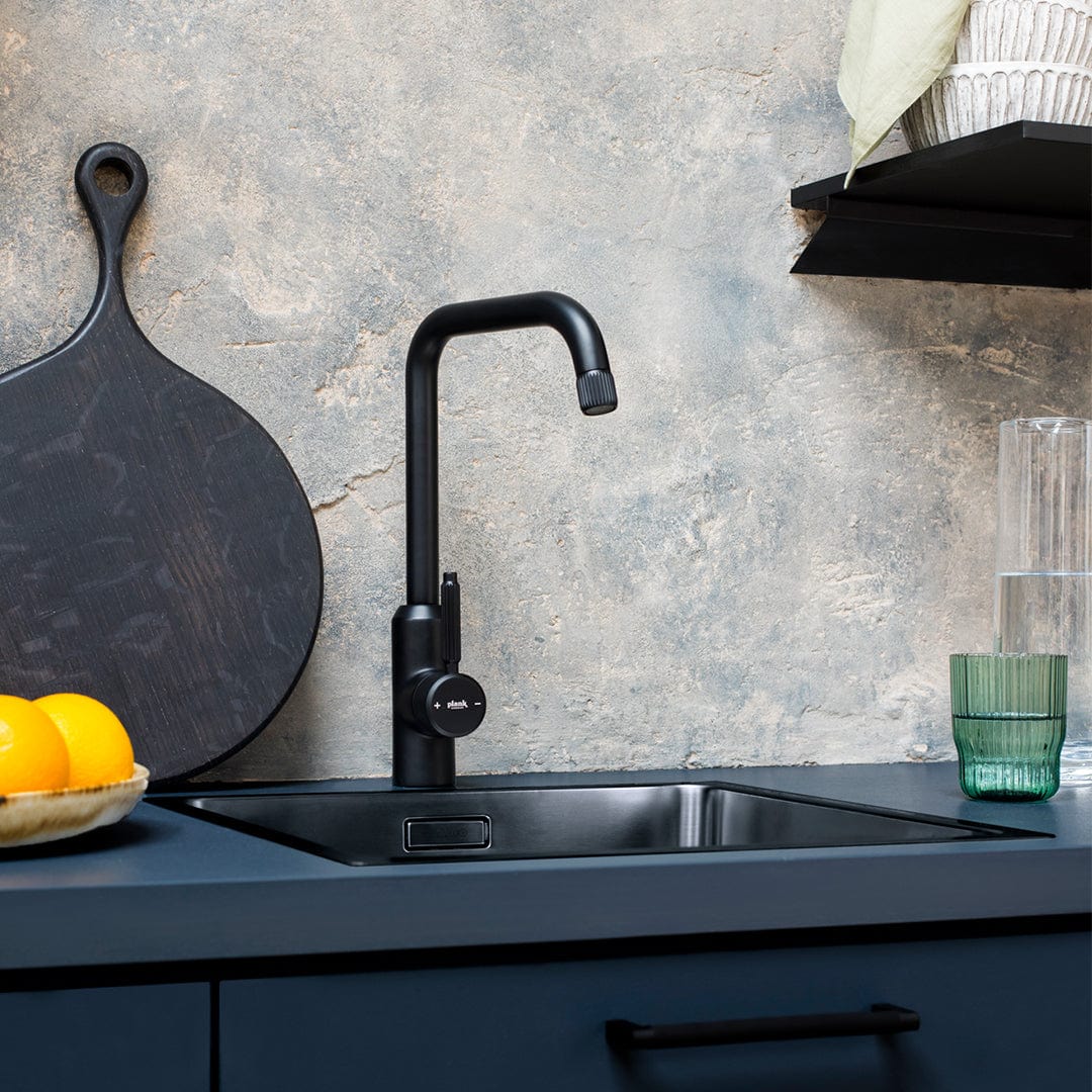 Plank Hardware Taps ARMSTRONG Grooved Kitchen Mixer Tap - Matte Black